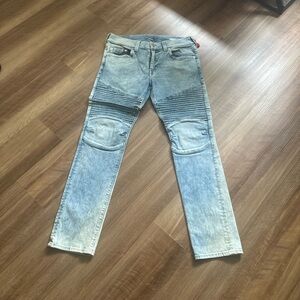 True Religion Blue Skinny Jeans with Distressed Details